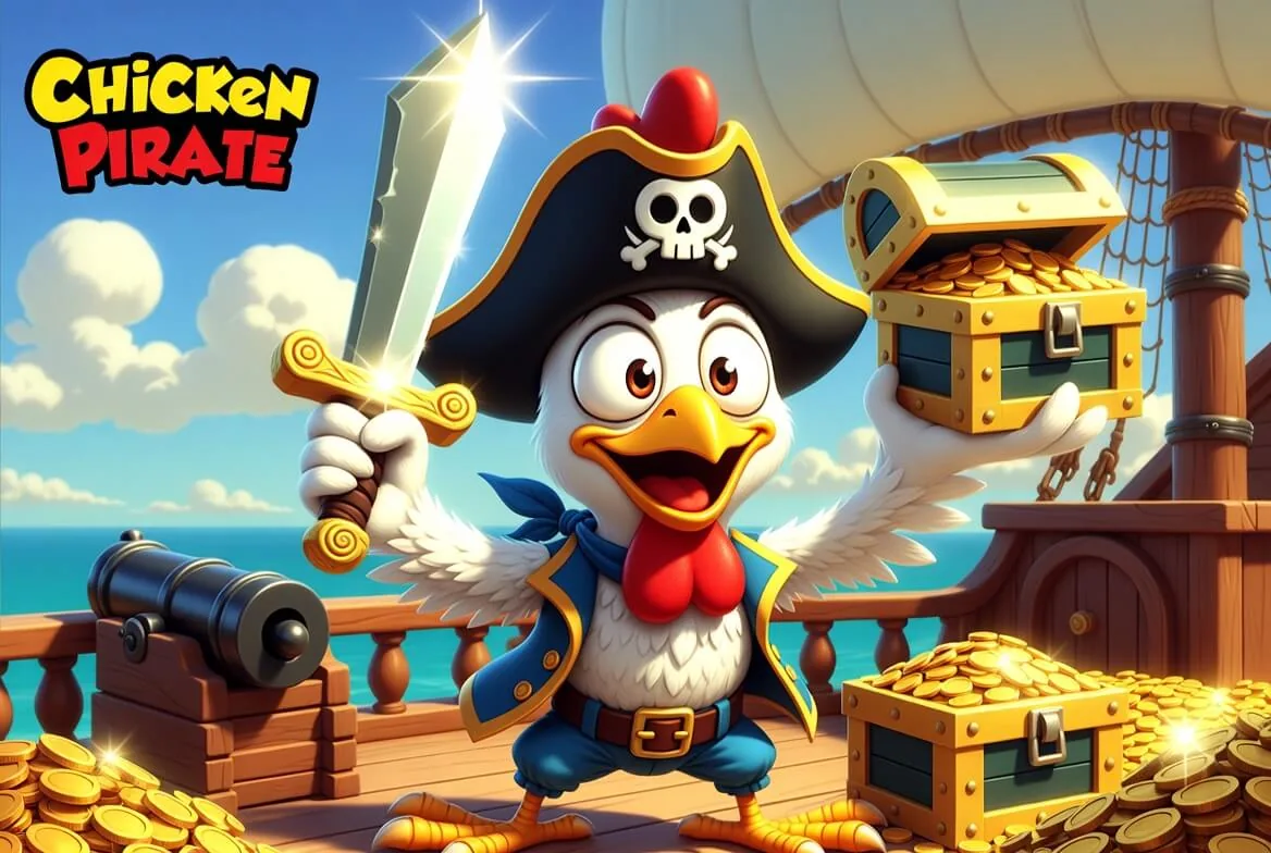 Chicken Pirate bonus round with a high multiplier on screen